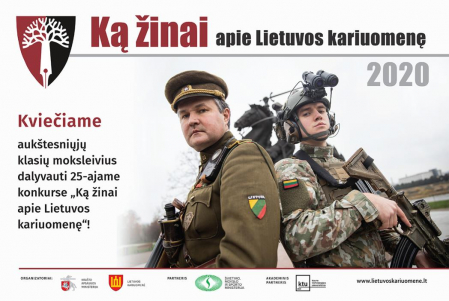 Kviečiame dalyvauti konkurse „Ką žinai apie Lietuvos kariuomenę“